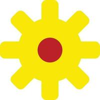 Settings cogwheel in yellow and red color. vector