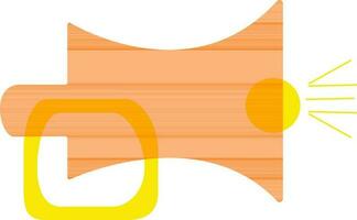 Orange and yellow loudspeaker on white background. vector
