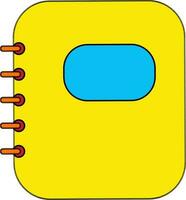 Blank diary in yellow and blue color. vector