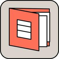 Illustration of Open file folder icon in orange and white color. vector