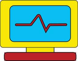 Yellow and red analysis in black line art. vector