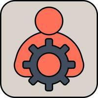 User or Profile Setting icon in orange and gray color. vector