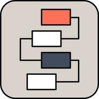 Colorful Algorithm icon on gray square background. vector