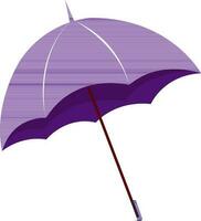 Open violet umbrella on white background. vector