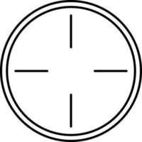Black line art target in flat style. vector