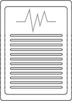 Line art positive sign on medical checklist icon. vector