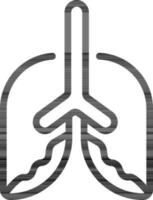 Flat style Lungs icon in line art. vector