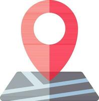 Map Navigation icon in red and grey color. vector