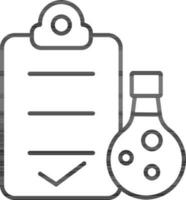 Check Chemical or Medicine Research Report icon in black outline. vector