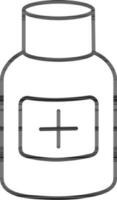 Line art illustration of Medicine Bottle. vector