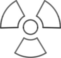 Radioactive symbol in flat line art style. vector