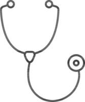 Line art illustration of Stethoscope. vector