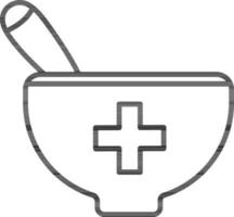 Mortar and Pestle symbol for Health and Medical concept. vector