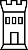 Castle tower build icon in line art. vector