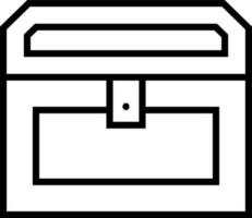 Chest box icon in black line art. vector