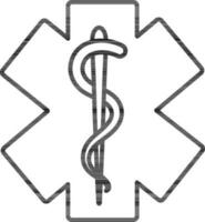 ilustración de caduceo médico firmar o símbolo. vector