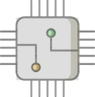 Microchip icon in black and gray color. vector