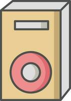 Isolated Speaker icon in yellow and red color. vector