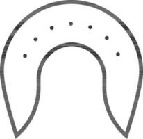 Horseshoe icon in thin line art. vector