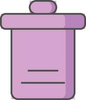 Recycling bin icon in purple color. vector