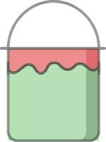 Paint Bucket icon in green and red color. vector