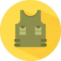 la seguridad chaqueta icono en verde color en amarillo antecedentes. vector