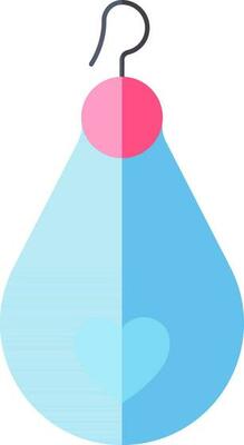 Earring icon in blue and pink color.