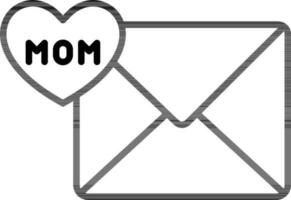 correo o envolver icono para mamá. línea Arte firmar o símbolo. vector