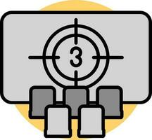 Three shots play with chairs icon in grey color. vector