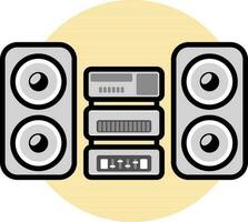 Flat style Amplifier speaker icon in gray color. vector