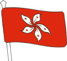 Flag of Hong Kong icon in flat style. vector