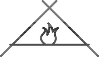 Flat style Campfire icon in line art. vector