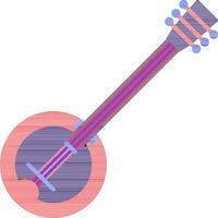 Illustration of Colorful Banjo icon in flat style. vector