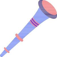 vuvuzela icono o símbolo en rojo y azul color. vector