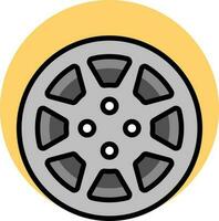 Flat style Film reel icon in gray color. vector