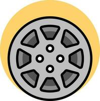 Flat style Film reel icon in gray color. vector