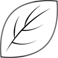 Illustration of Leaf icon in thin line art. vector