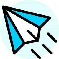 Fast send arrow icon in blue and black color. vector