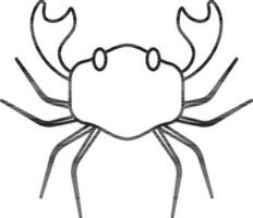 Thin line art Crab icon on White background. vector