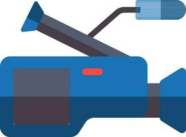 Video camera icon in blue and gray color. vector