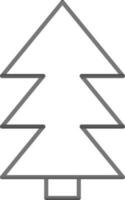 Line art illustration of Xmas tree icon. vector