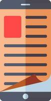 Online reading book open from smartphone icon in orange and gray color. vector