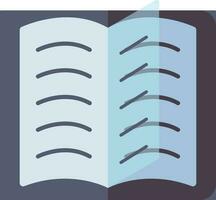 Open book icon in blue color. vector