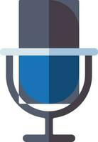 Microphone or Voice recording icon in blue and gray color. vector