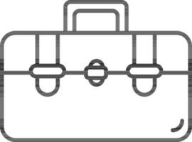 Briefcase or Toolbox icon in thin line art. vector