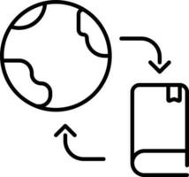 Global translation book icon in black outline. vector