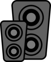 altavoz icono en gris y negro color. vector