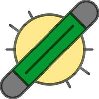 Laser lights Stick icon in green and yellow color. vector