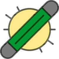 Laser lights Stick icon in green and yellow color. vector