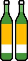 Drink bottles icon in green and yellow color. vector